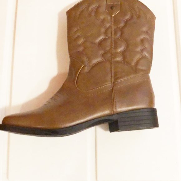 Boots boys new size 3M, 4M, 5M or 6M man made Faded Glory brown - Picture 4 of 5